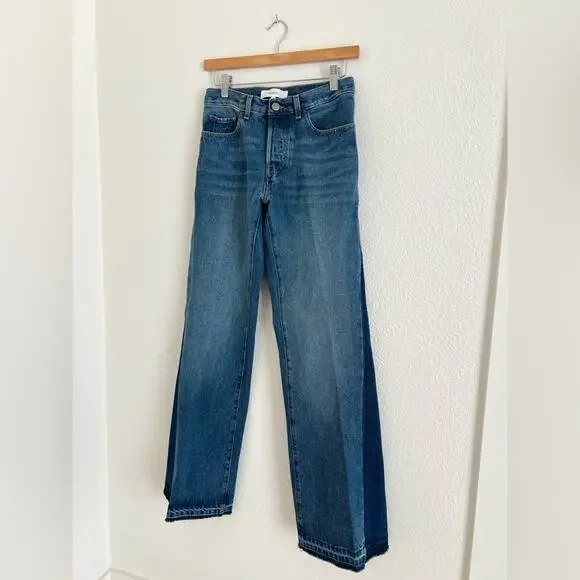 NWT BA&SH Vadou jeans / 2 tone wide flare leg jeans / size 2 - Picture 5 of 9